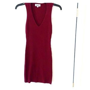 About Us red sleeveless sweater dress